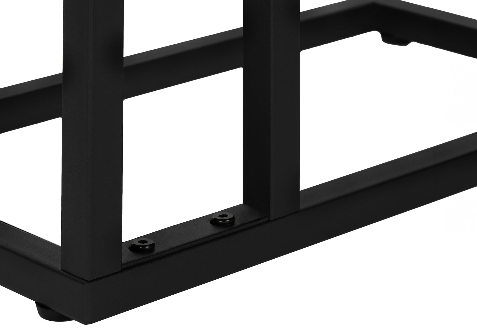 TABLE D'APPOINT - 25"H / LOOK BRUN / MÉTAL NOIR ( Meuble Mtl )