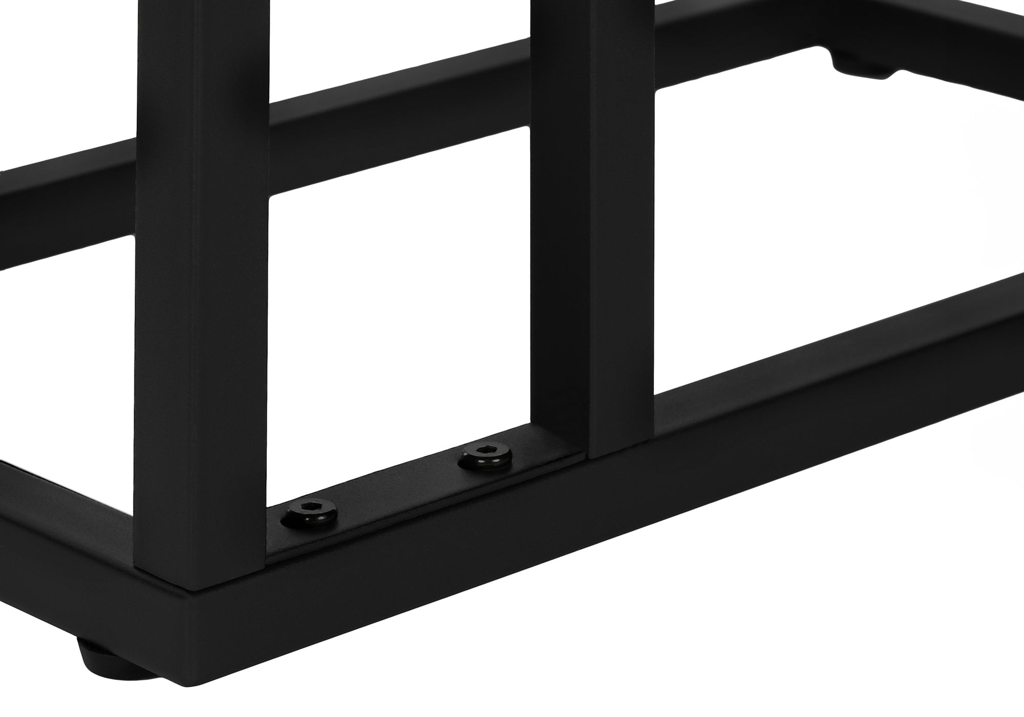 TABLE D'APPOINT - 25"H / MARBRE NOIR / METAL NOIR ( Meuble Mtl )