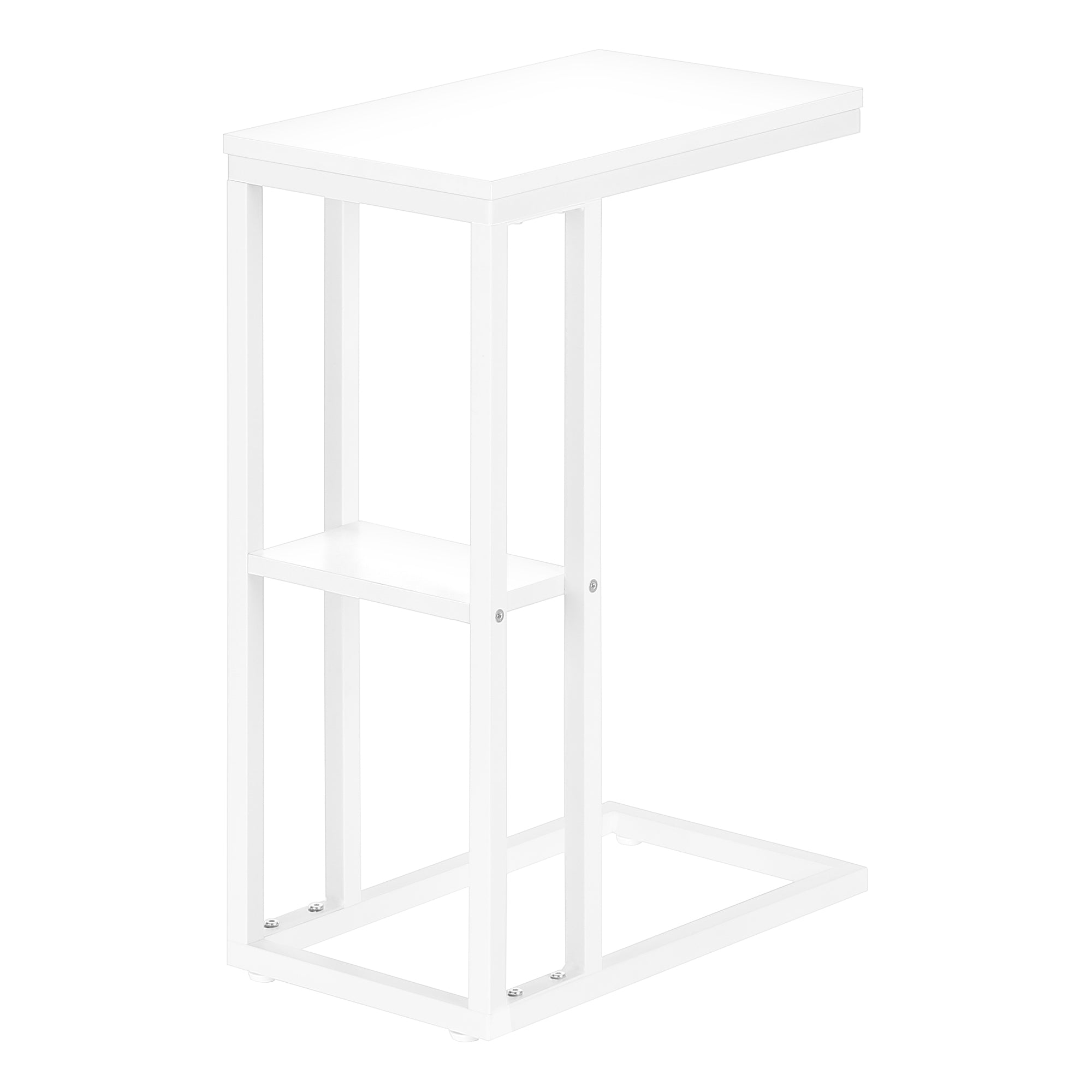 TABLE D'APPOINT - 25"H / BLANC / METAL BLANC ( Meuble Mtl )