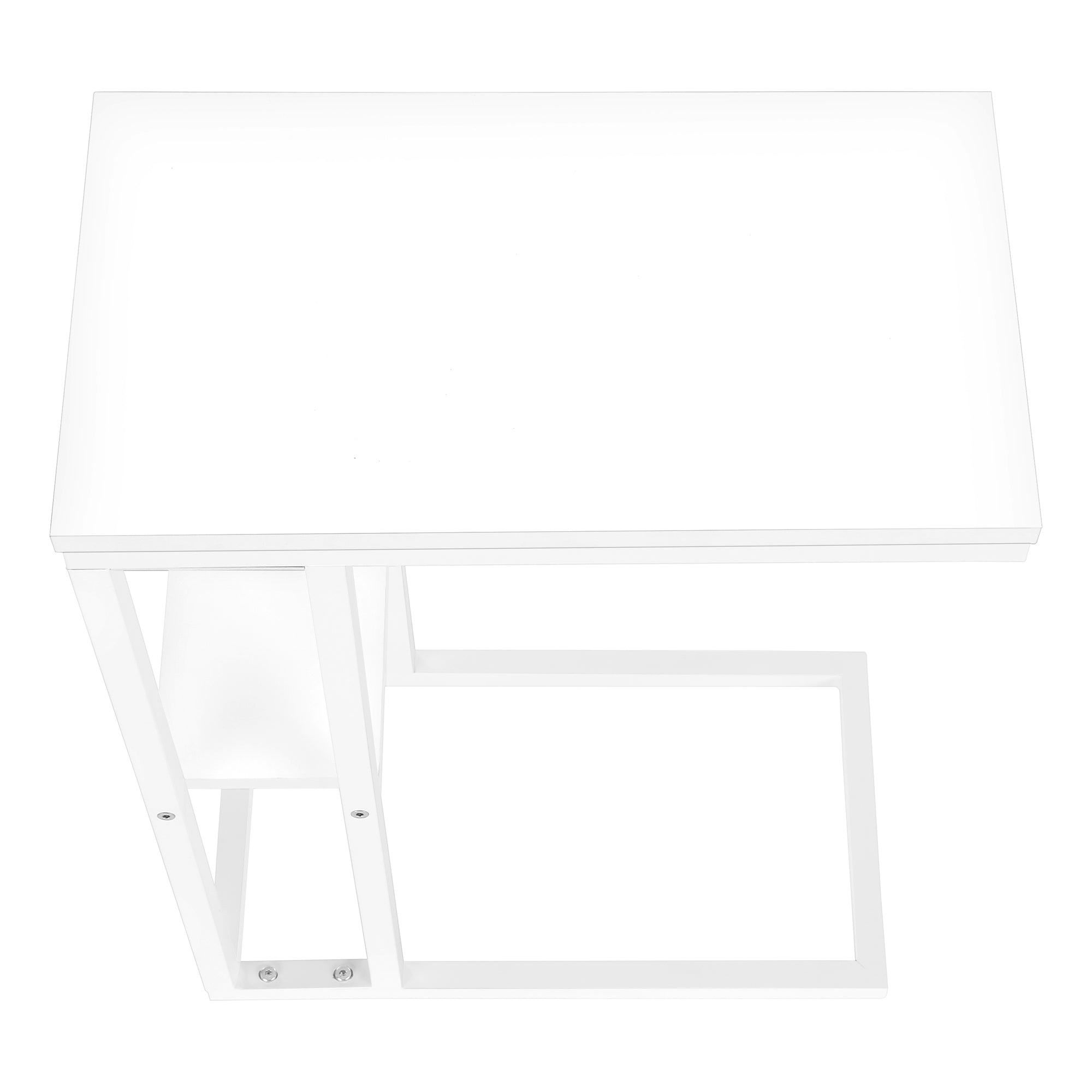 TABLE D'APPOINT - 25"H / BLANC / METAL BLANC ( Meuble Mtl )