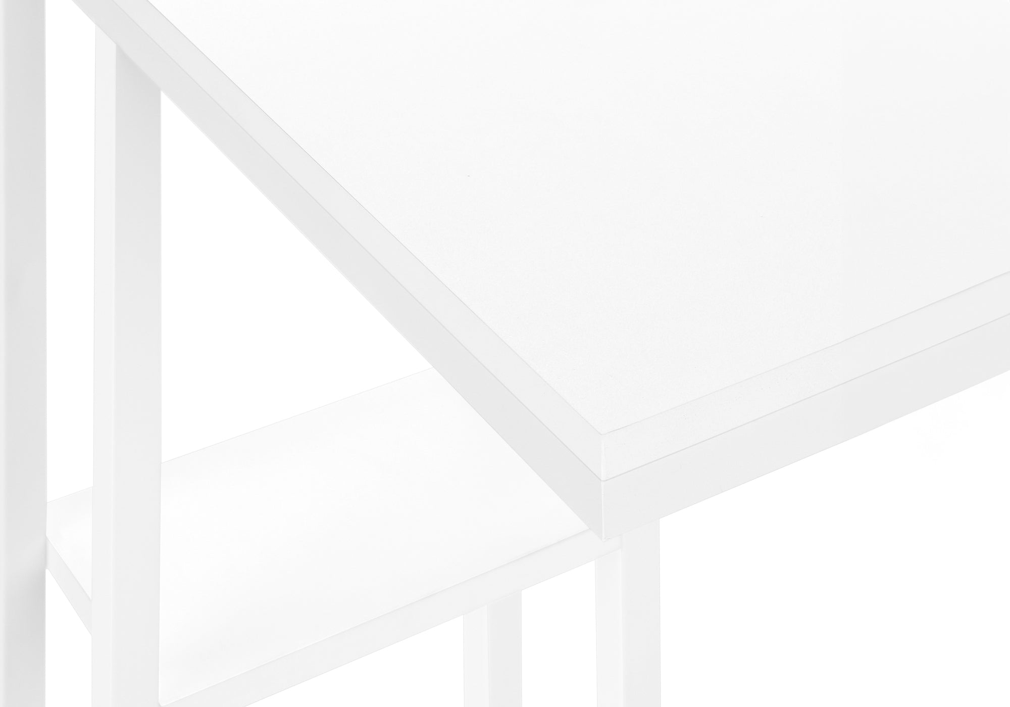 TABLE D'APPOINT - 25"H / BLANC / METAL BLANC ( Meuble Mtl )