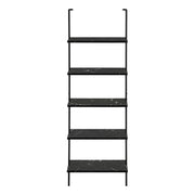 BIBLIOTHÈQUE - ÉCHELLE 72"H MARBRE NOIR / MÉTAL NOIR ( Meuble Mtl ) 