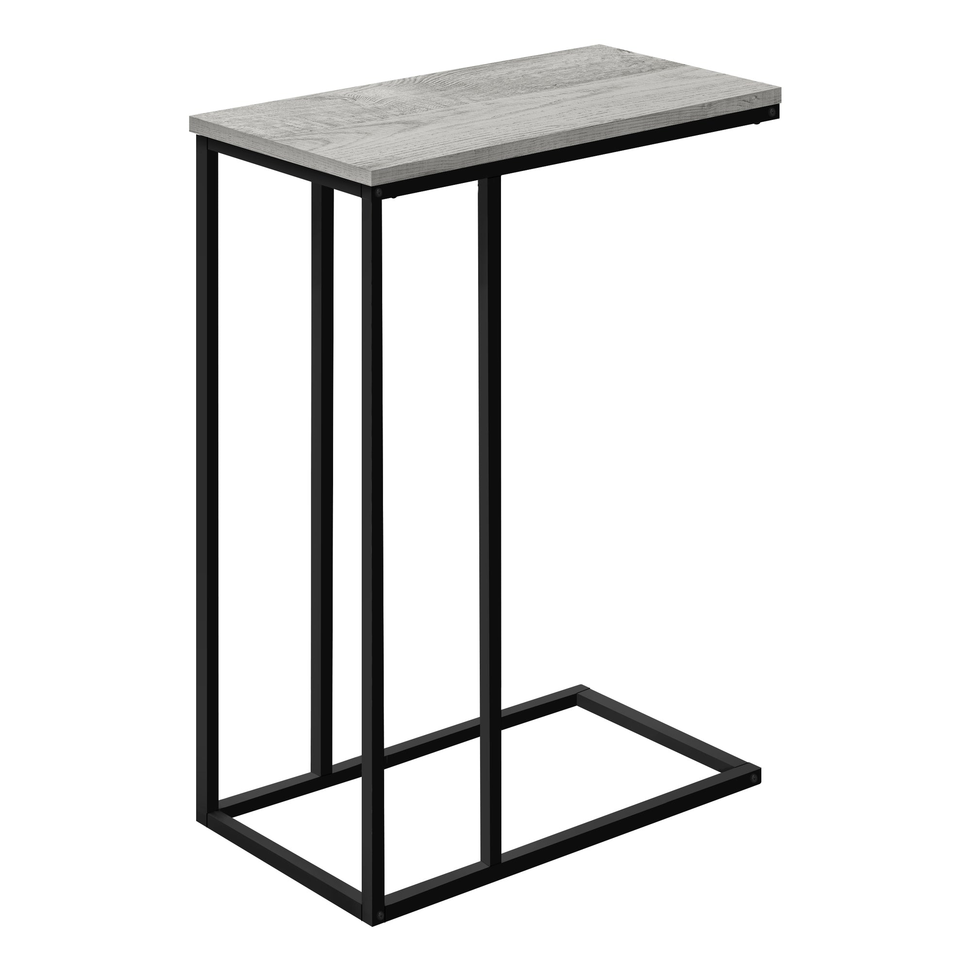 TABLE D'APPOINT - 25"H / GRIS / METAL NOIR ( Meuble Mtl )