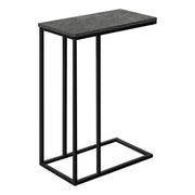 TABLE D'APPOINT - 25"H / ASPECT PIERRE GRIS / METAL NOIR ( Meuble Mtl )