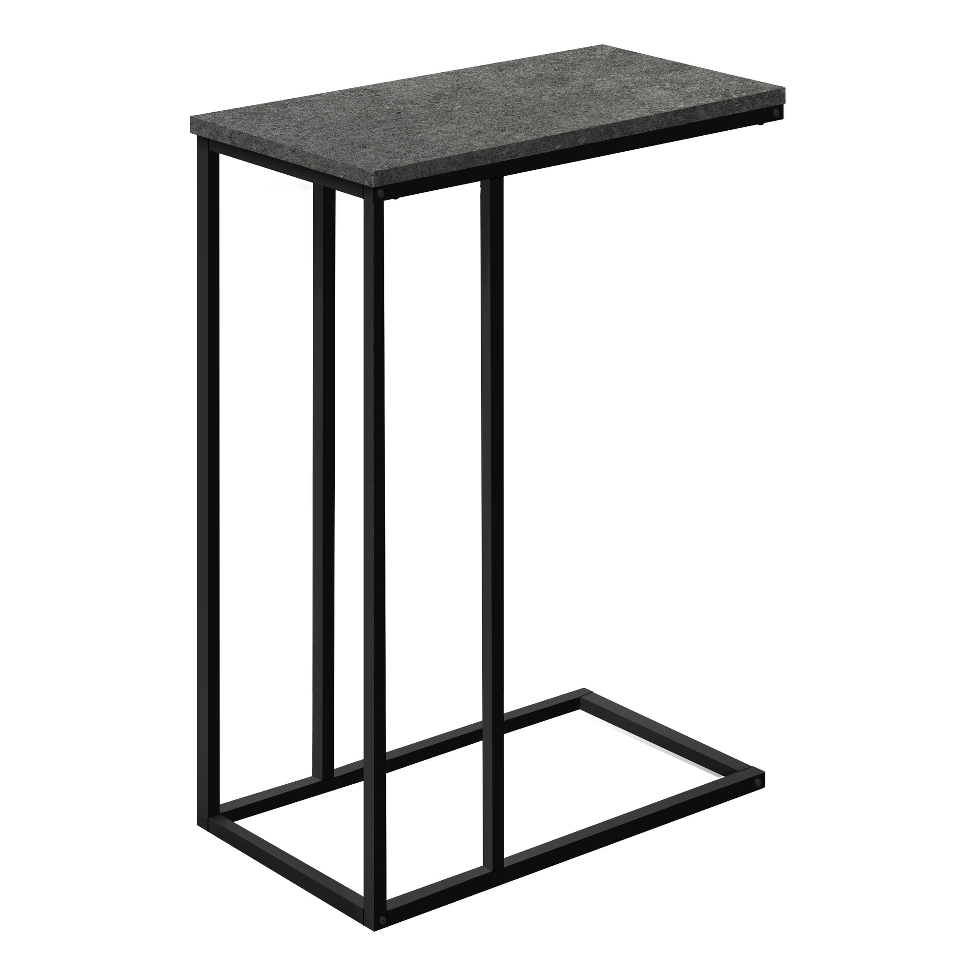 TABLE D'APPOINT - 25"H / ASPECT PIERRE GRIS / METAL NOIR ( Meuble Mtl )