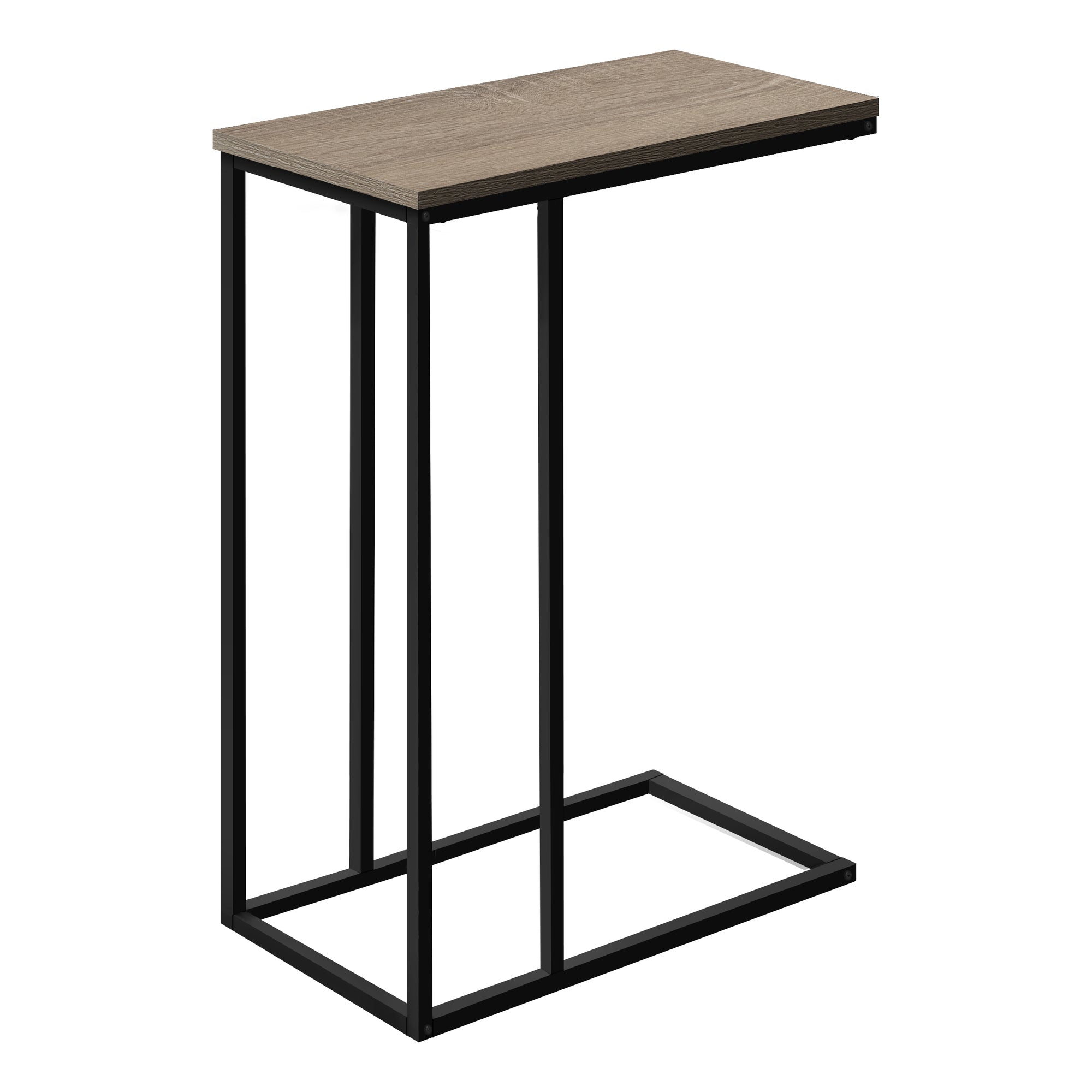 TABLE D'APPOINT - 25"H / TAUPE FONCE / METAL NOIR ( Meuble Mtl )