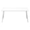 TABLE BASSE - 40"L / BLANC / METAL ARGENT ( Meuble Mtl )