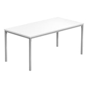 TABLE BASSE - 40"L / BLANC / METAL ARGENT ( Meuble Mtl )