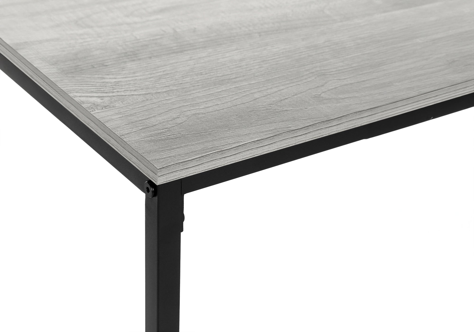 TABLE BASSE - 40"L / GRIS / METAL NOIR ( Meuble Mtl )
