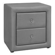 TABLE DE NUIT CHAMBRE - 21"H / SIMILI-CUIR GRIS ( Meuble Mtl )