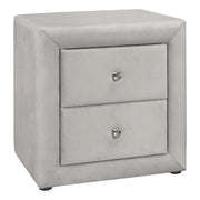 TABLE DE NUIT CHAMBRE - 21"H / VELOURS GRIS PÂLE ( Meuble Mtl )