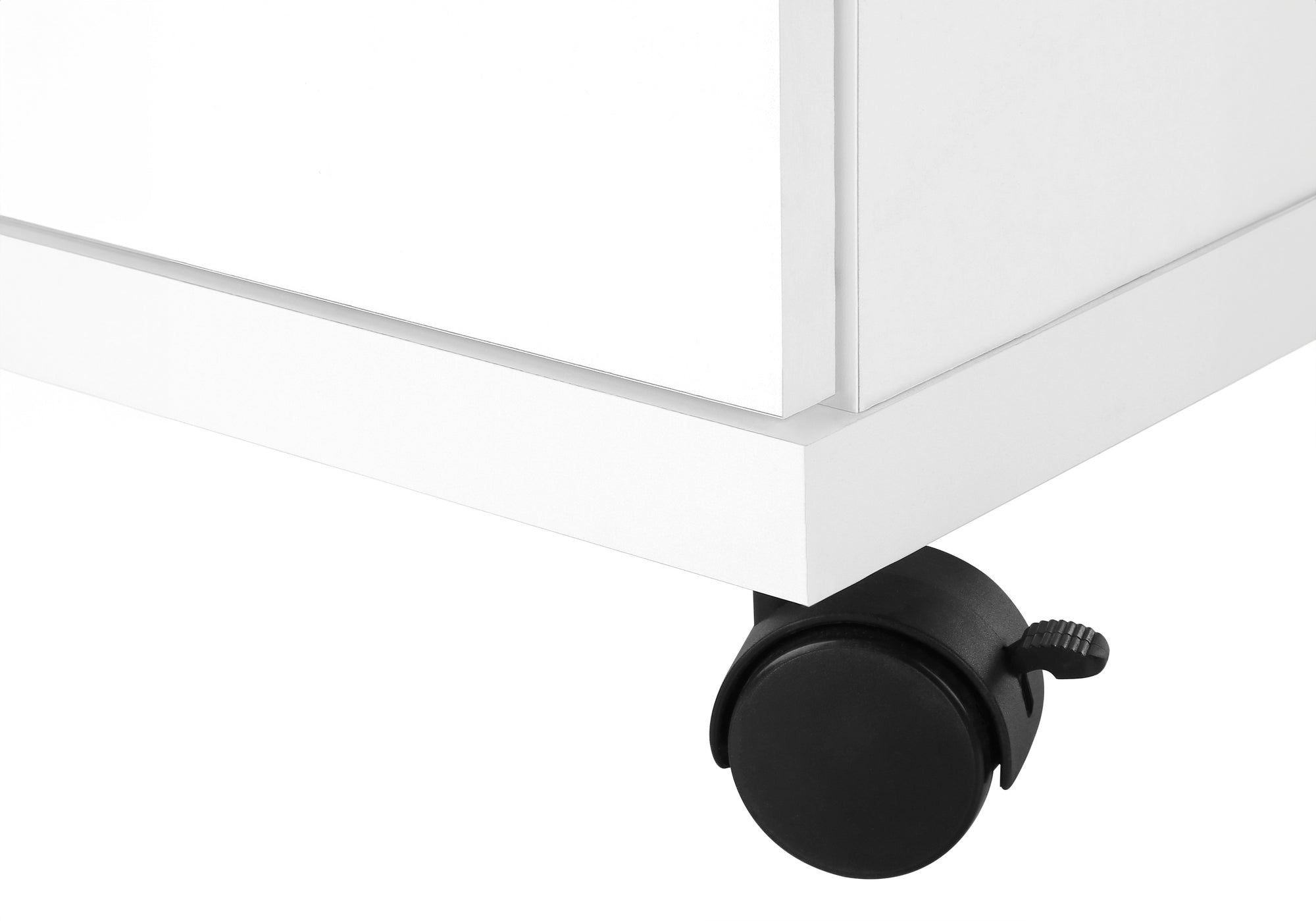MEUBLE DE BUREAU - BLANC AVEC 2 TIROIRS SUR ROULETTES ( Meuble Mtl )