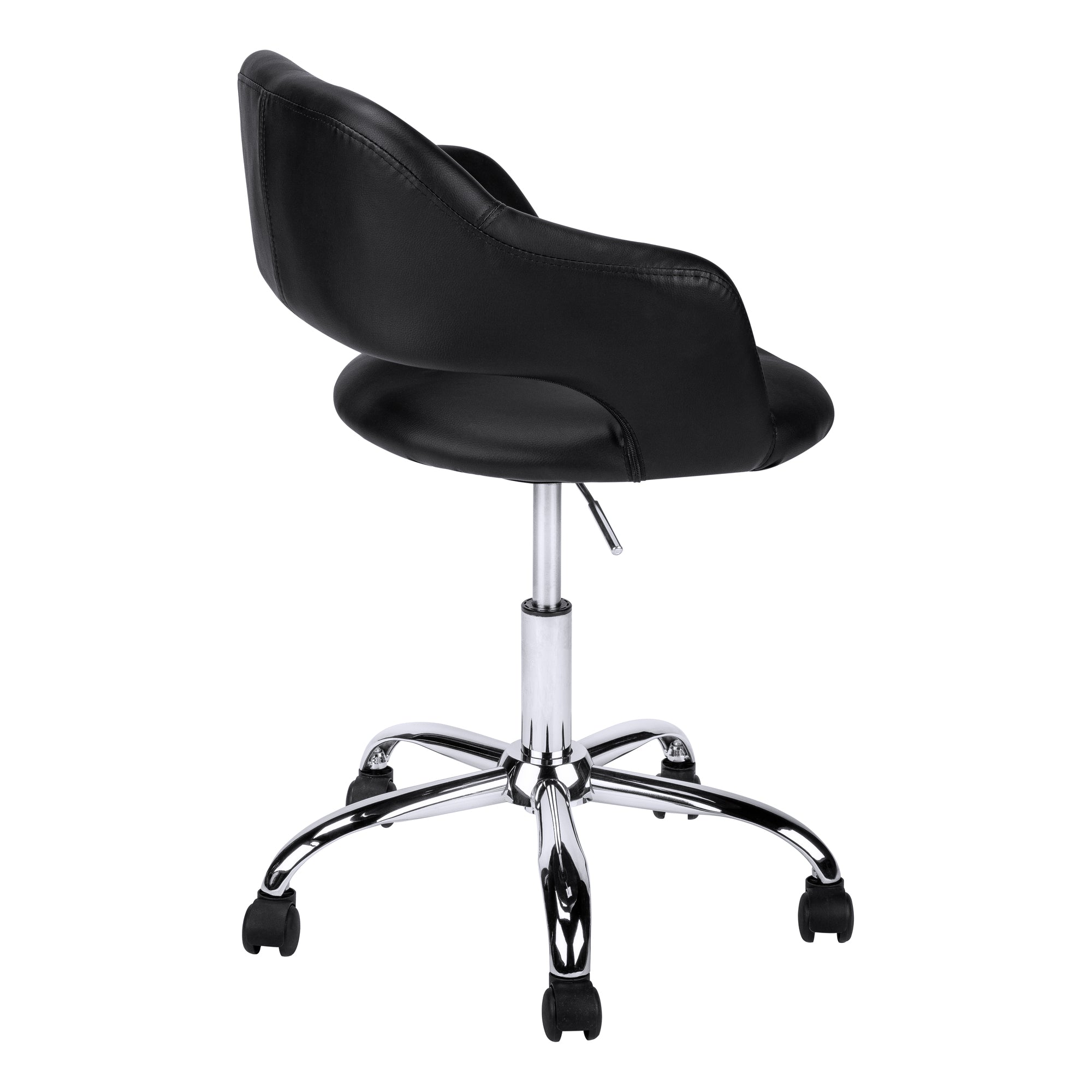CHAISE DE BUREAU - PIETEMENT LEVANT HYDRAULIQUE NOIR / MÉTAL CHROMÉ ( Meuble Mtl )