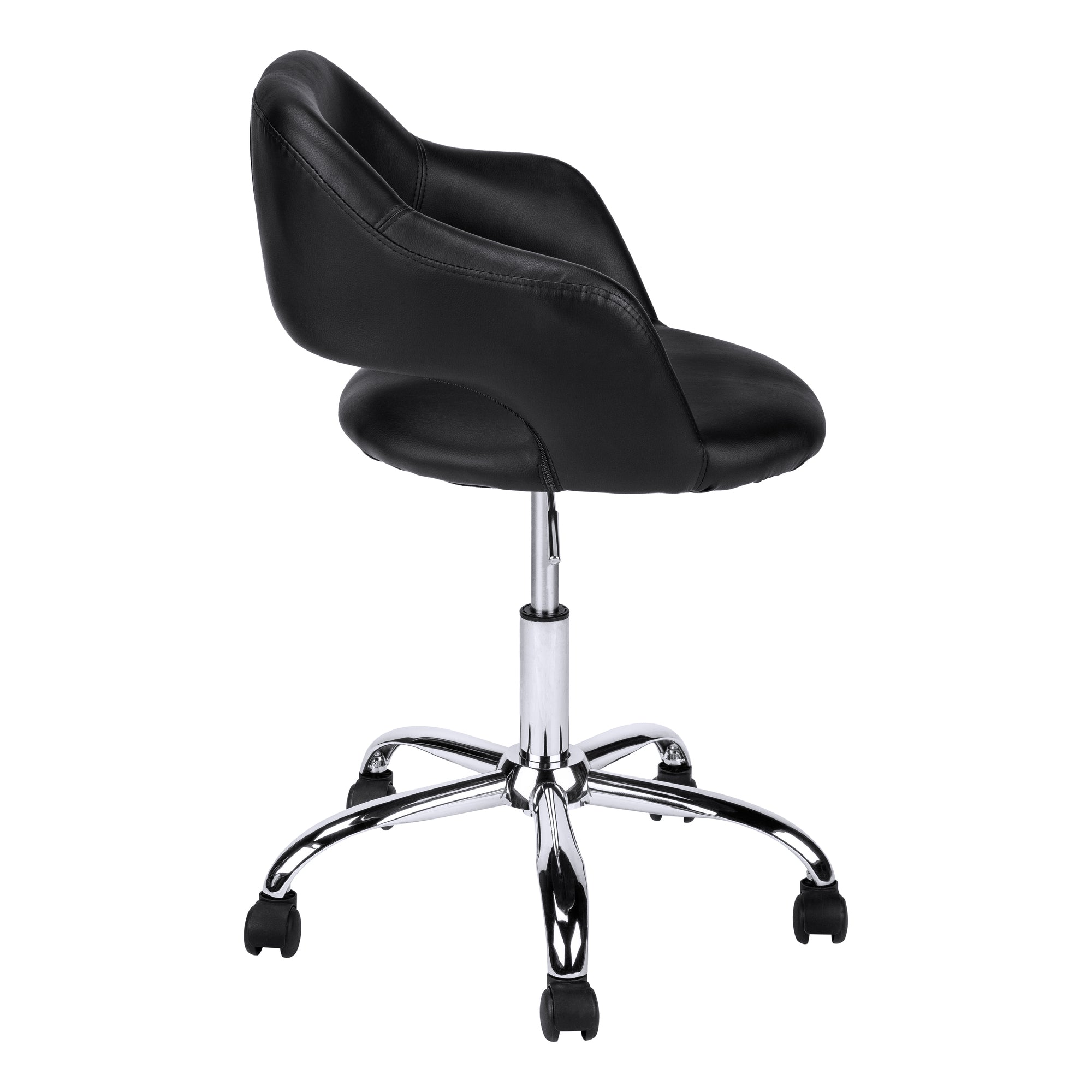 CHAISE DE BUREAU - PIETEMENT LEVANT HYDRAULIQUE NOIR / MÉTAL CHROMÉ ( Meuble Mtl )