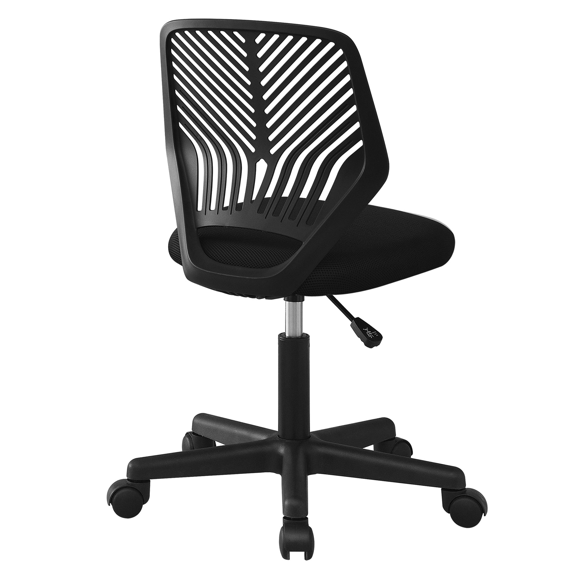 CHAISE DE BUREAU - JUVENILE NOIR / PIETEMENT NOIR SUR ROULETTES ( Meuble Mtl )