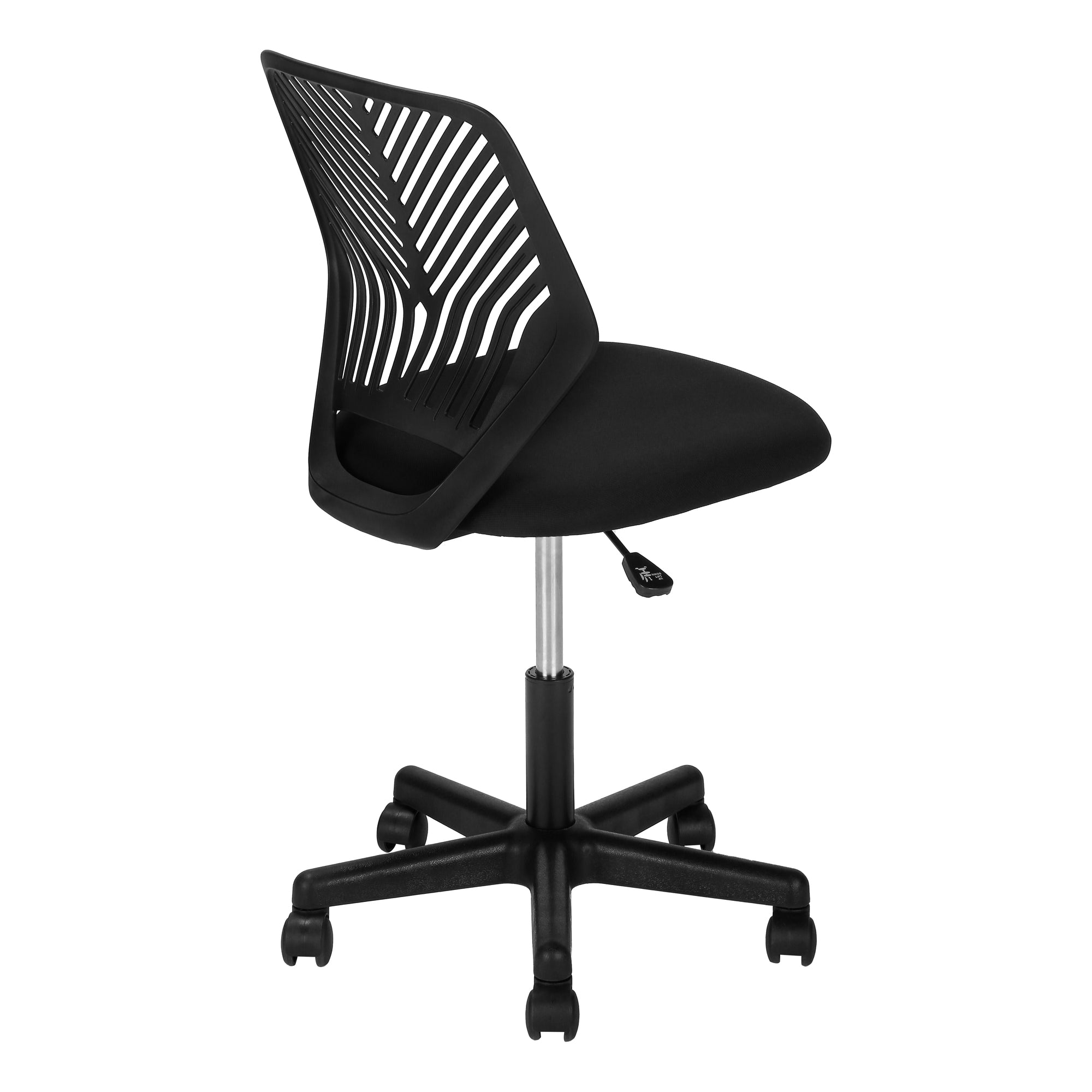 CHAISE DE BUREAU - JUVENILE NOIR / PIETEMENT NOIR SUR ROULETTES ( Meuble Mtl )