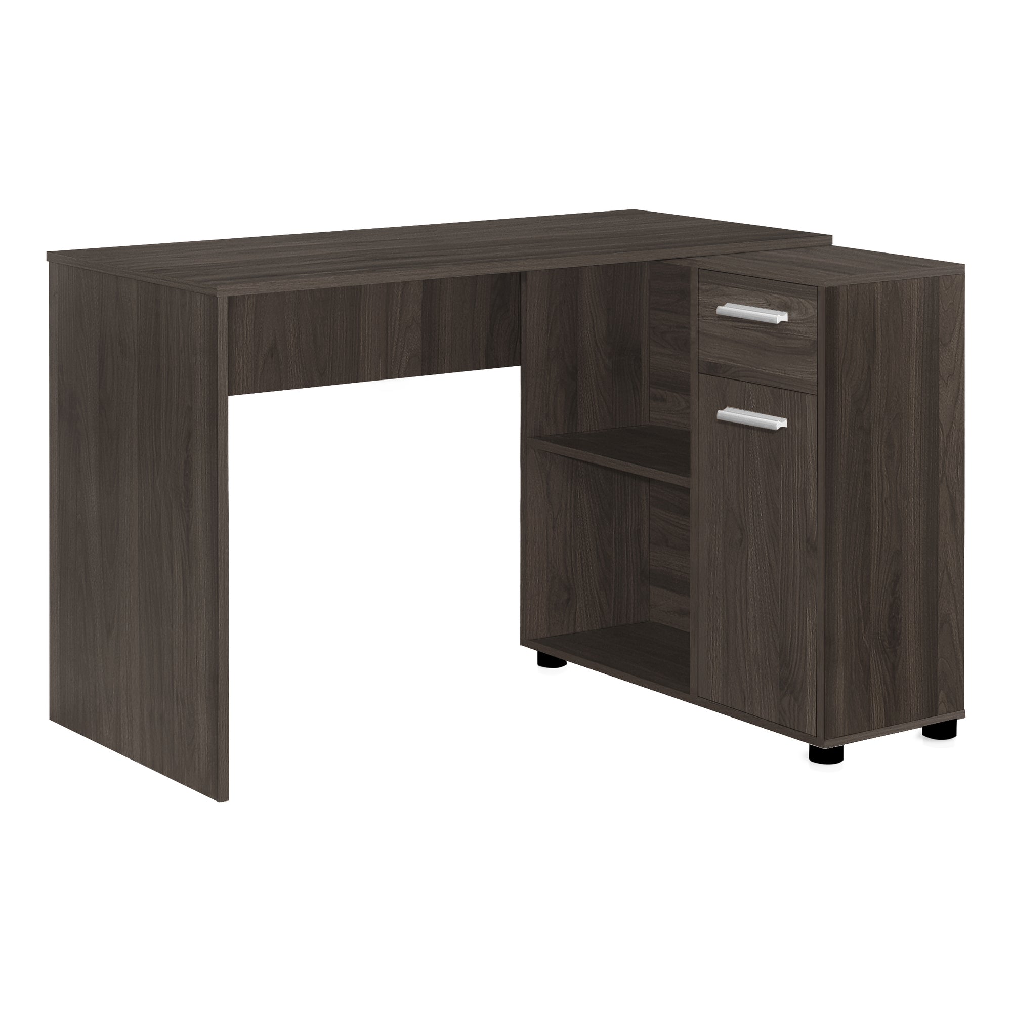 BUREAU D'ORDINATEUR - 46"L / CHÊNE BRUN / ARMOIRE DE RANGEMENT ( Meuble Mtl )