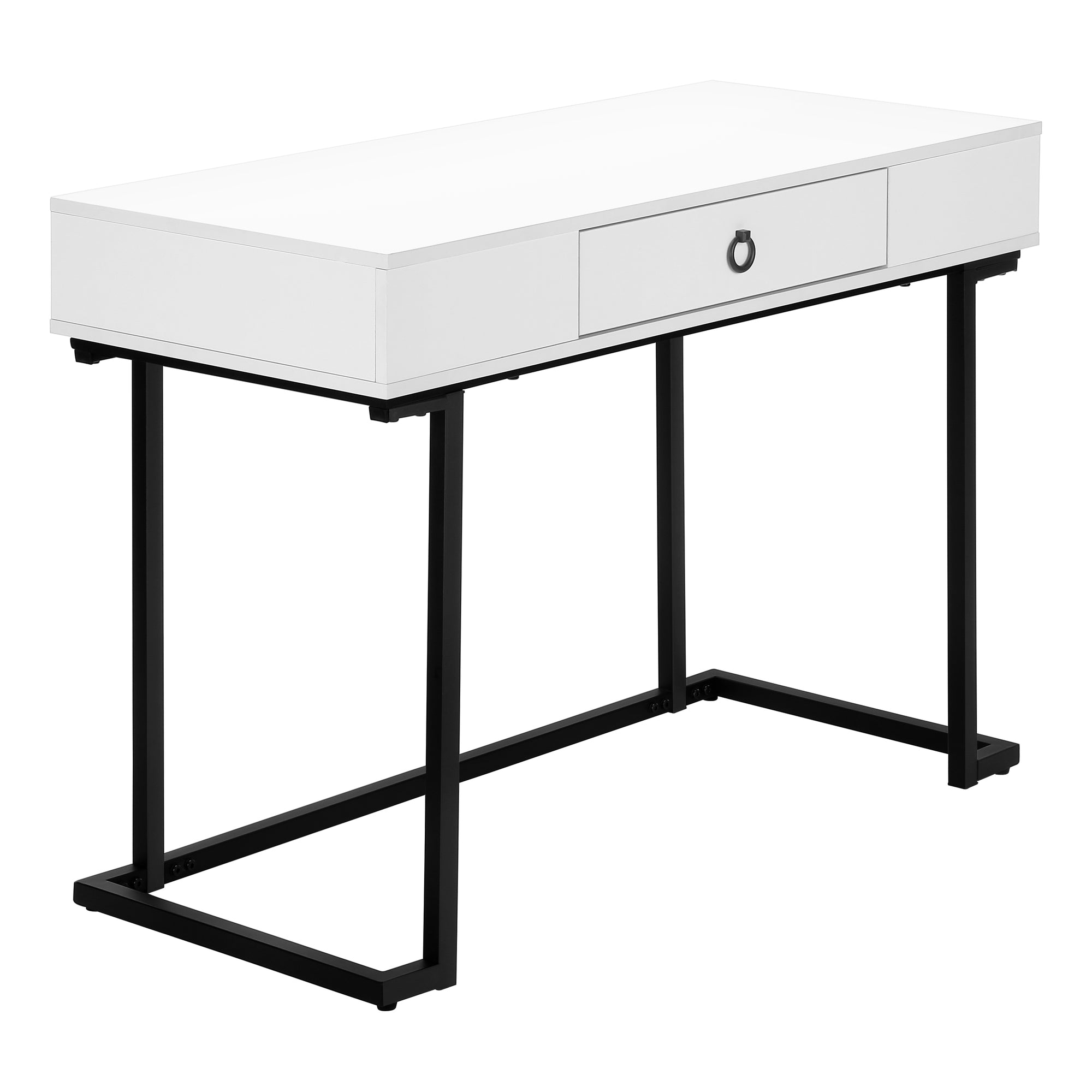 BUREAU D'ORDINATEUR - 42"L / BLANC / METAL NOIR