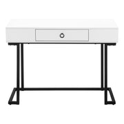 BUREAU D'ORDINATEUR - 42"L / BLANC / METAL NOIR