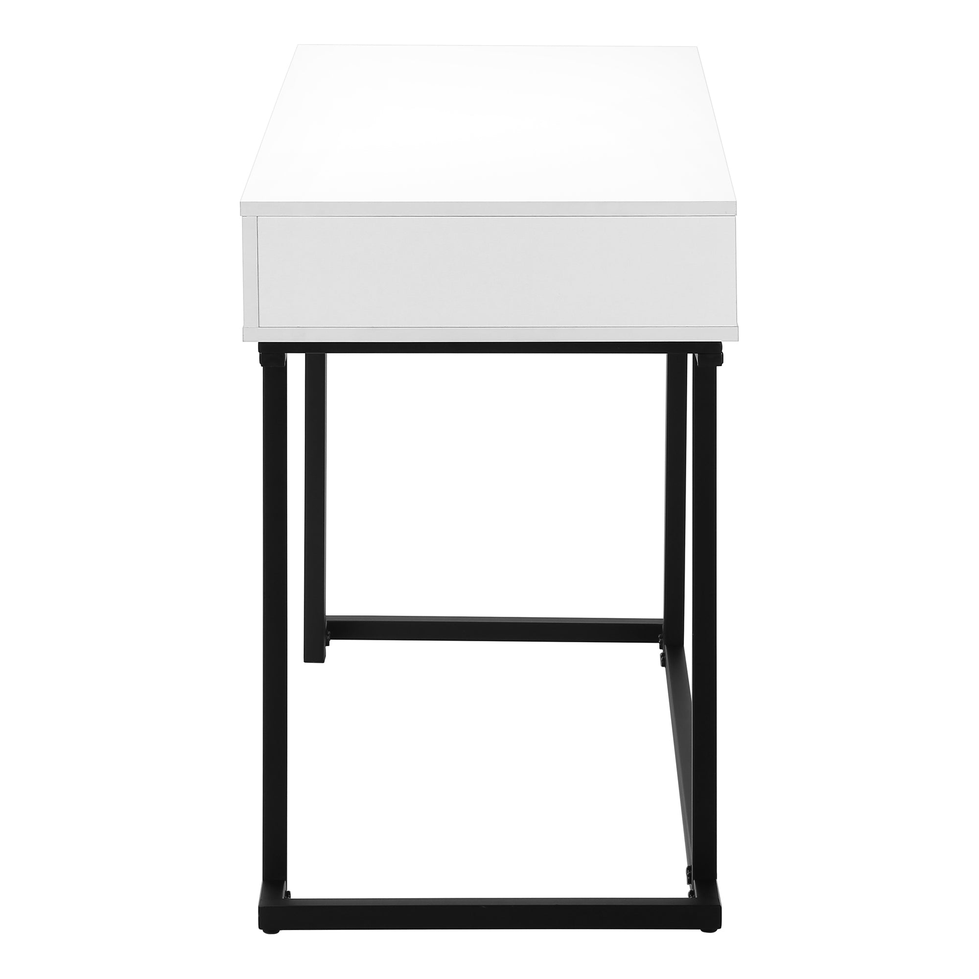BUREAU D'ORDINATEUR - 42"L / BLANC / METAL NOIR