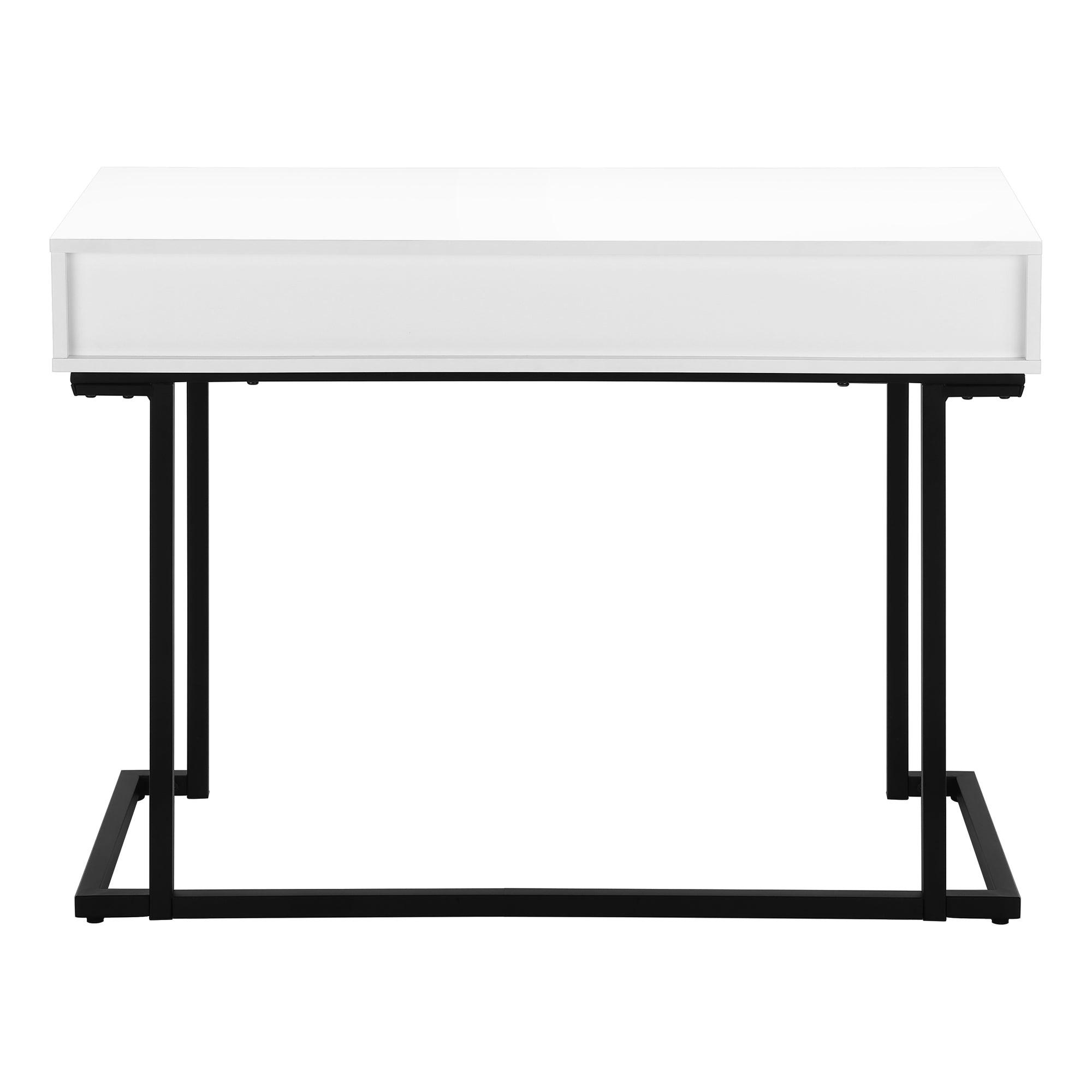 BUREAU D'ORDINATEUR - 42"L / BLANC / METAL NOIR