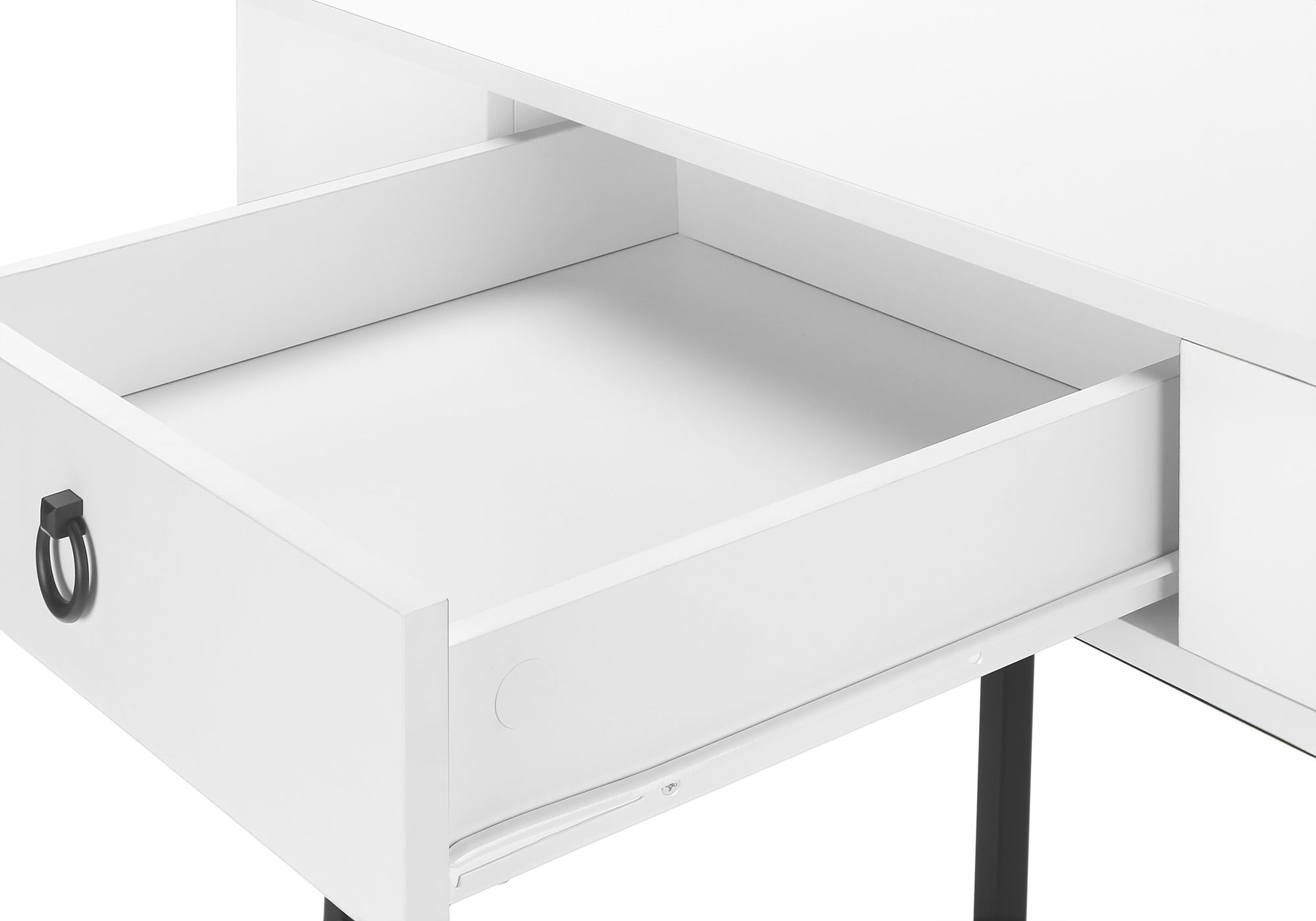 BUREAU D'ORDINATEUR - 42"L / BLANC / METAL NOIR