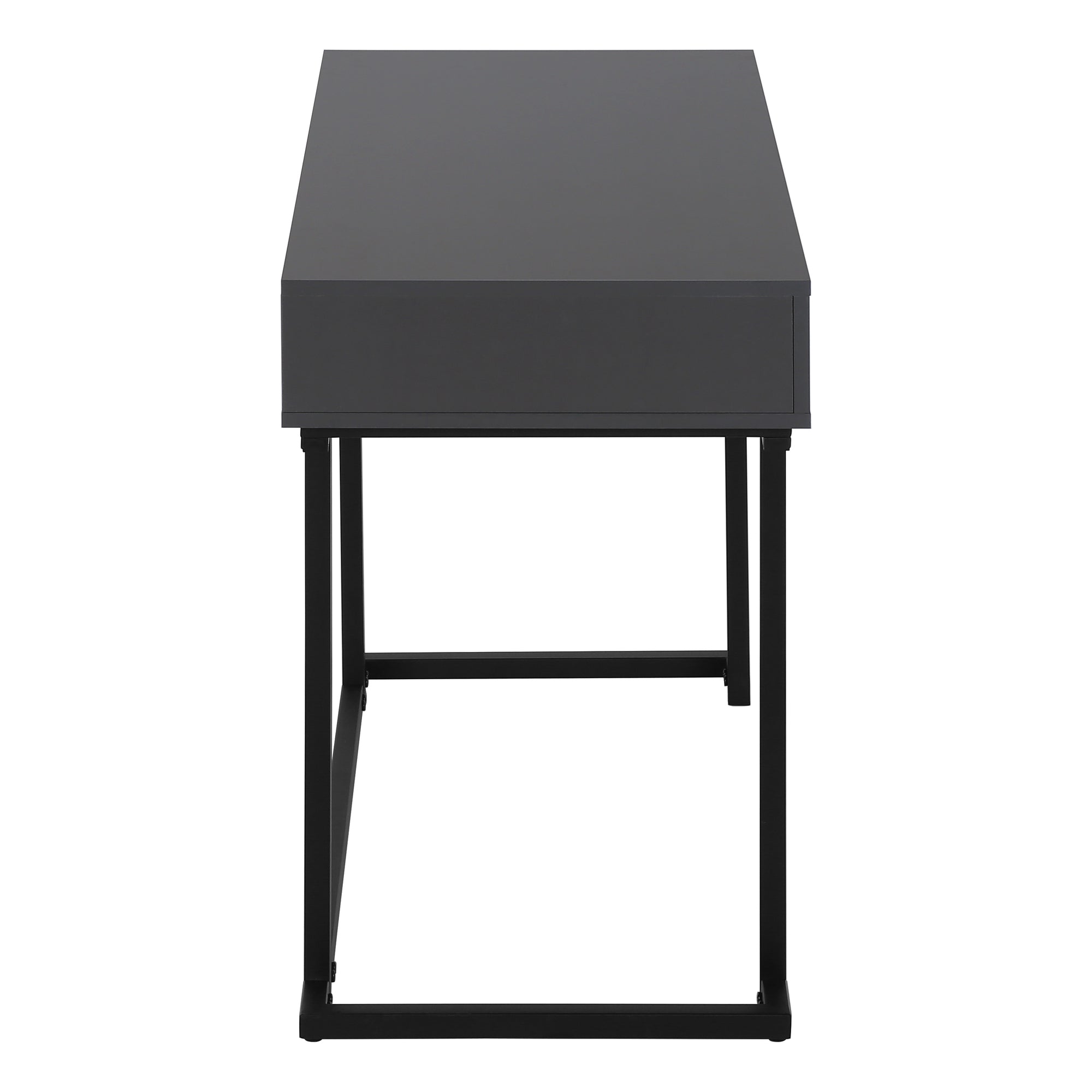 BUREAU D'ORDINATEUR - 42"L / GRIS MODERNE / METAL NOIR ( Meuble Mtl )