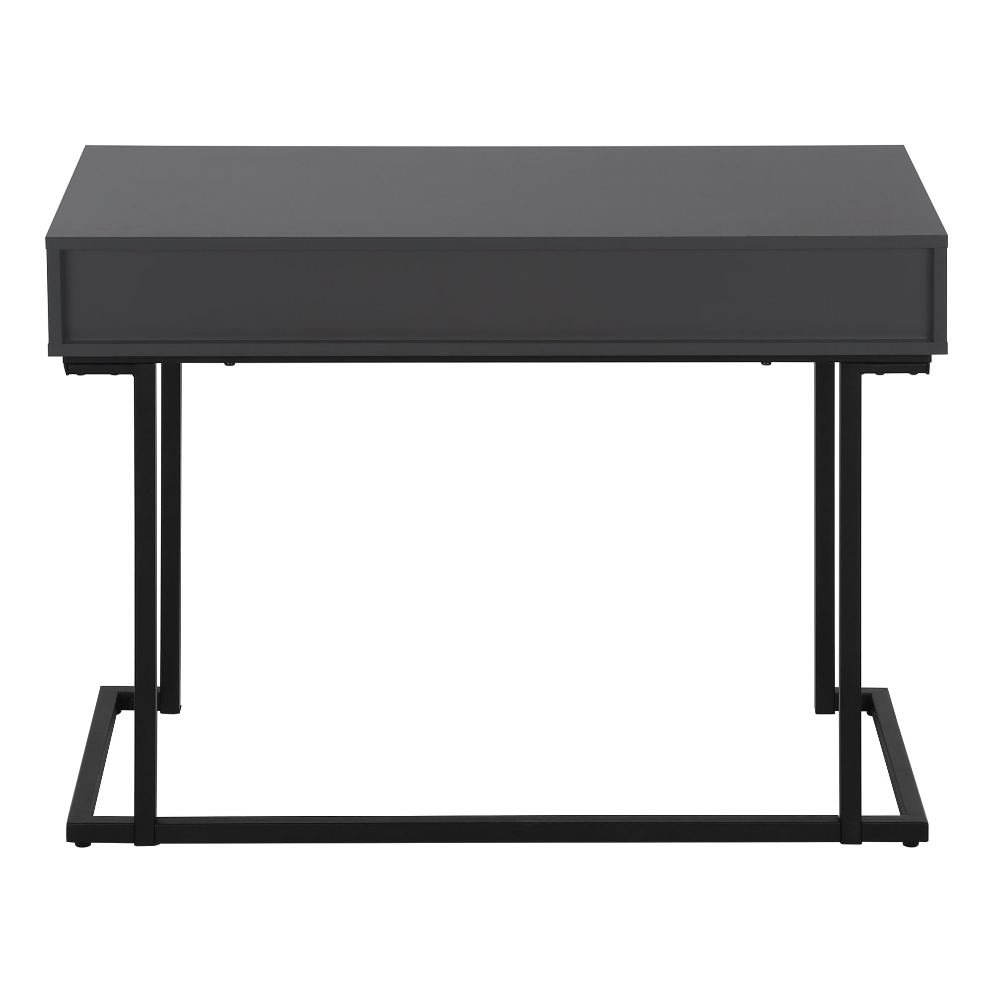 BUREAU D'ORDINATEUR - 42"L / GRIS MODERNE / METAL NOIR ( Meuble Mtl )