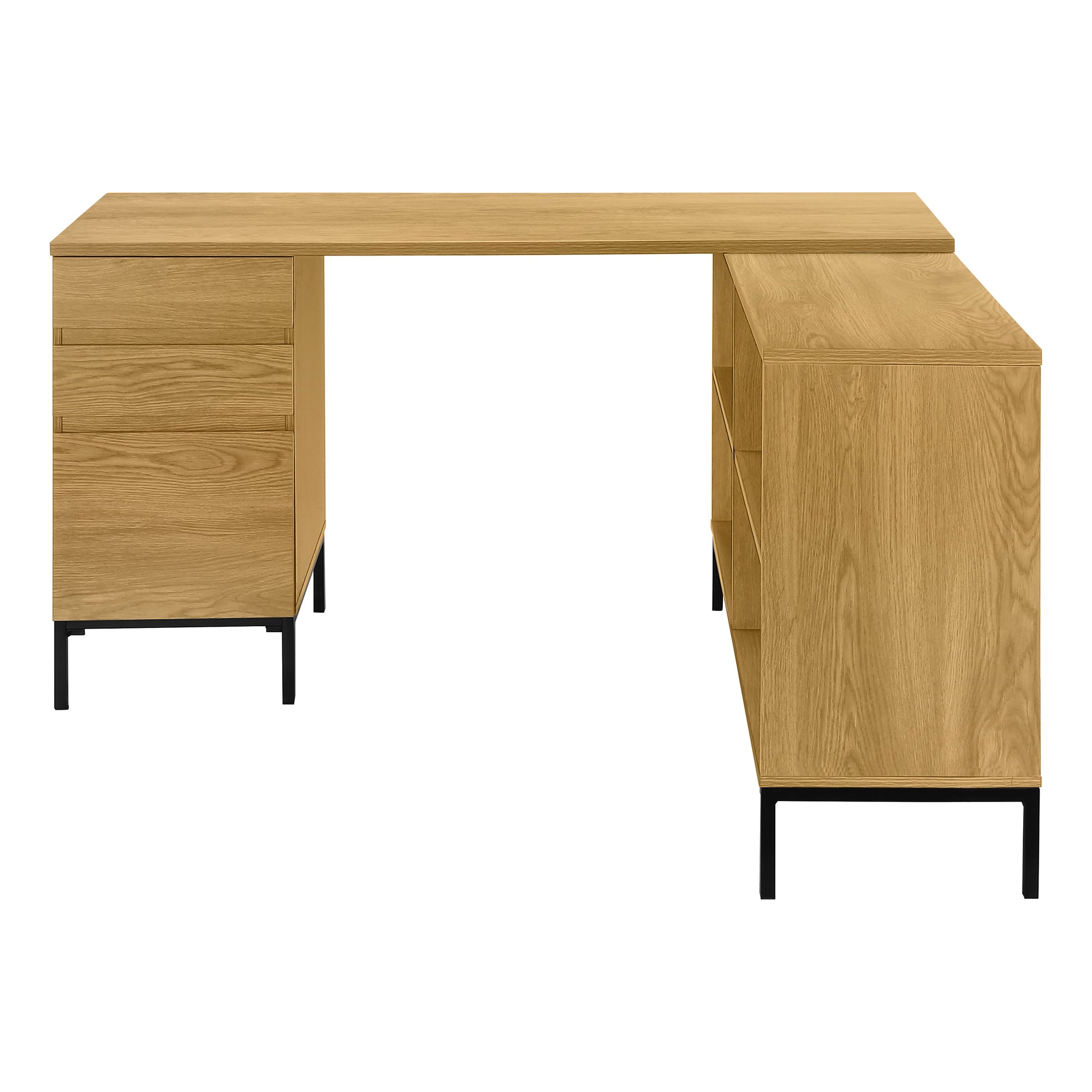 BUREAU D'ORDINATEUR - 60"L / COIN EN L CHÊNE CLAIR ( Meuble Mtl )