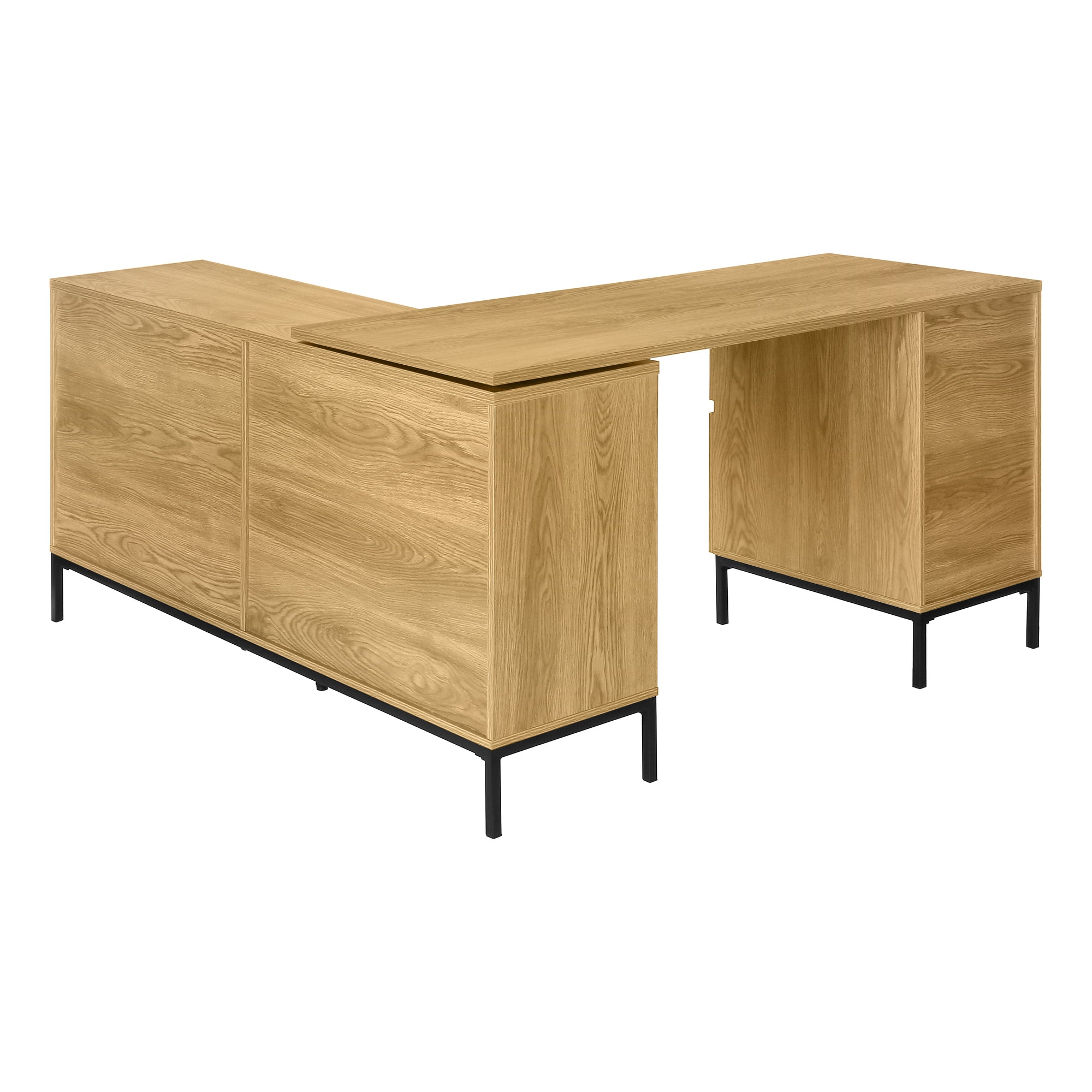 BUREAU D'ORDINATEUR - 60"L / COIN EN L CHÊNE CLAIR ( Meuble Mtl )