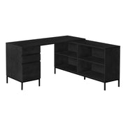 BUREAU D'ORDINATEUR - 60"L / COIN EN L CHÊNE NOIR ( Meuble Mtl )