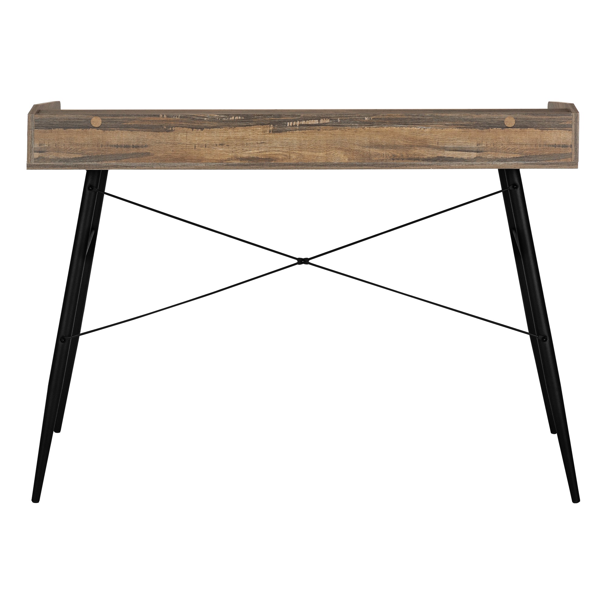 BUREAU D'ORDINATEUR - 48"L / BOIS DE RÉCUPÉRATION BRUN / MÉTAL NOIR  Meuble Mtl )