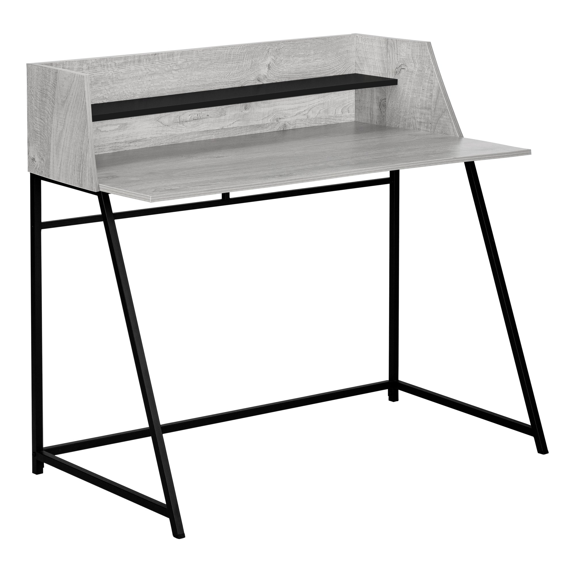 BUREAU D'ORDINATEUR - 48"L / GRIS / METAL NOIR ( Meuble Mtl )