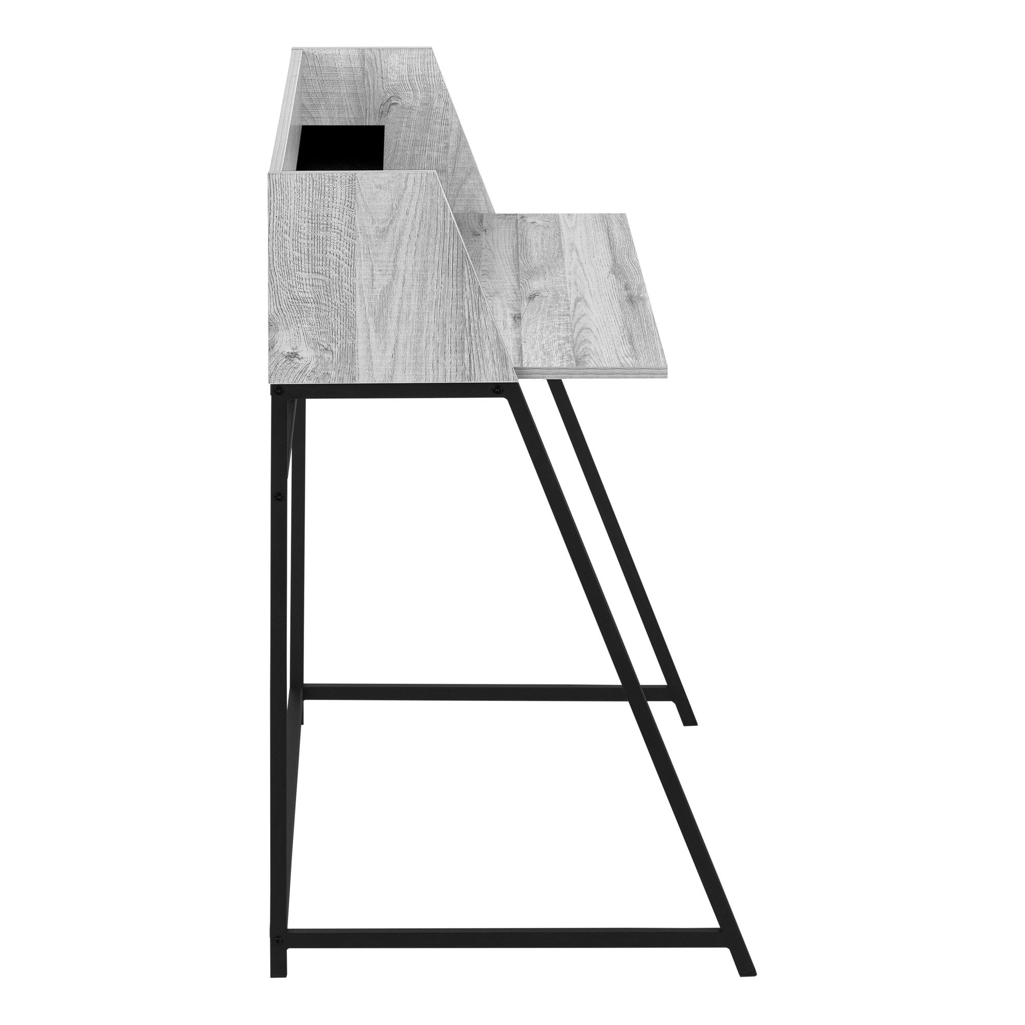 BUREAU D'ORDINATEUR - 48"L / GRIS / METAL NOIR ( Meuble Mtl )