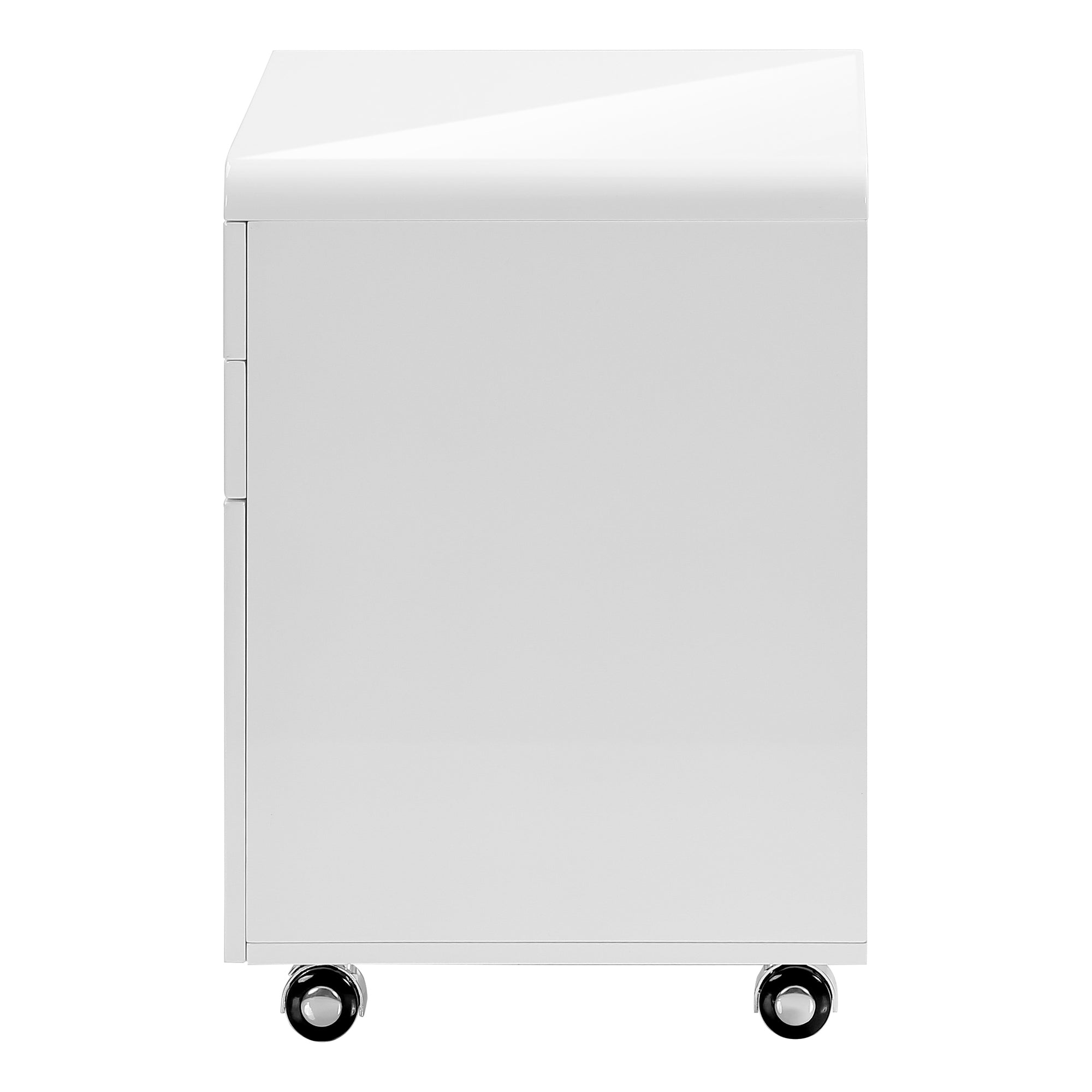 CLASSEUR - 3 TIROIRS / BLANC BRILLANT / ROULETTES ( Meuble Mtl )