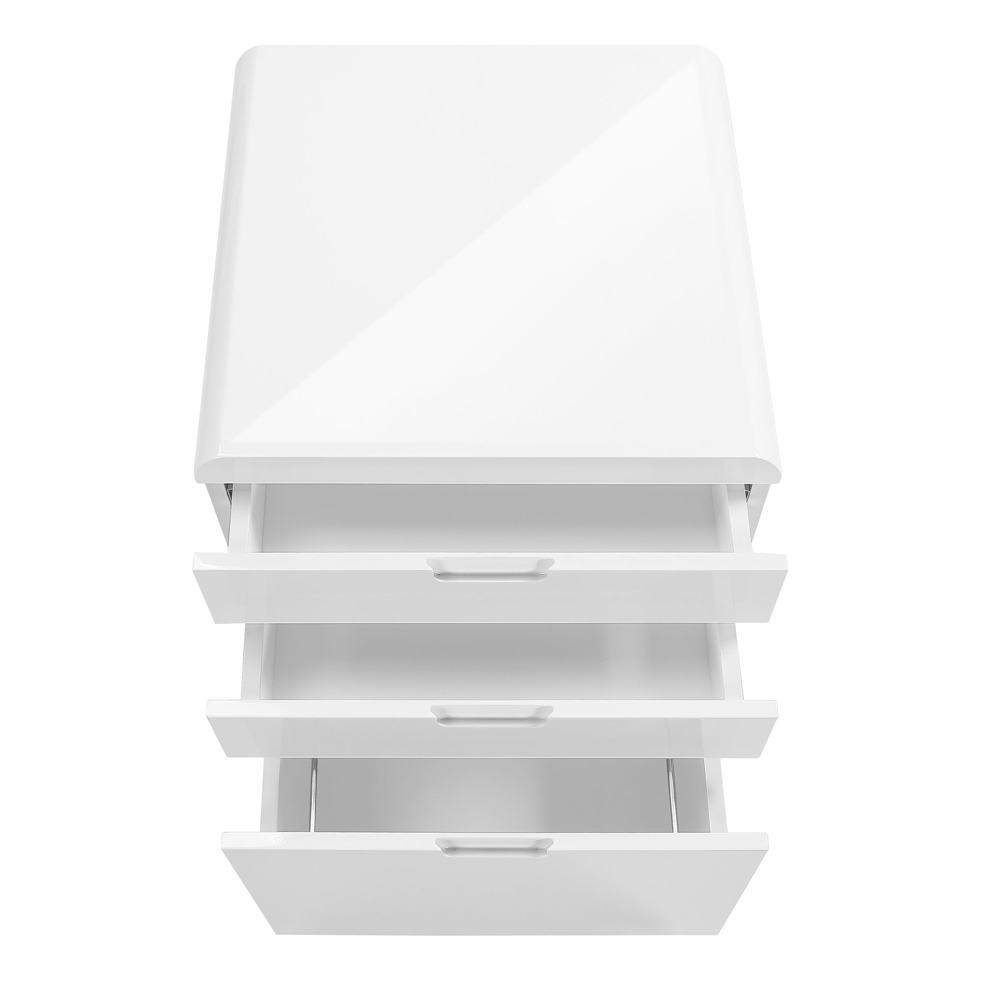 CLASSEUR - 3 TIROIRS / BLANC BRILLANT / ROULETTES ( Meuble Mtl )