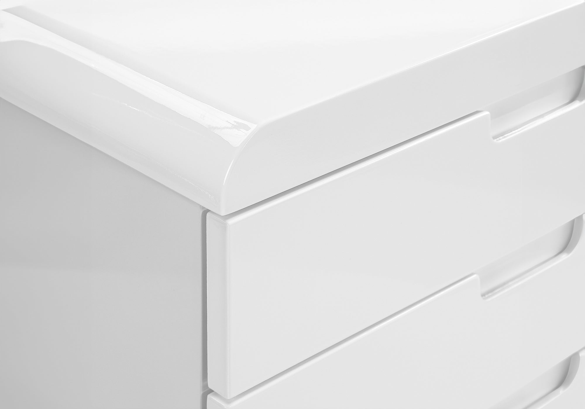 CLASSEUR - 3 TIROIRS / BLANC BRILLANT / ROULETTES ( Meuble Mtl )