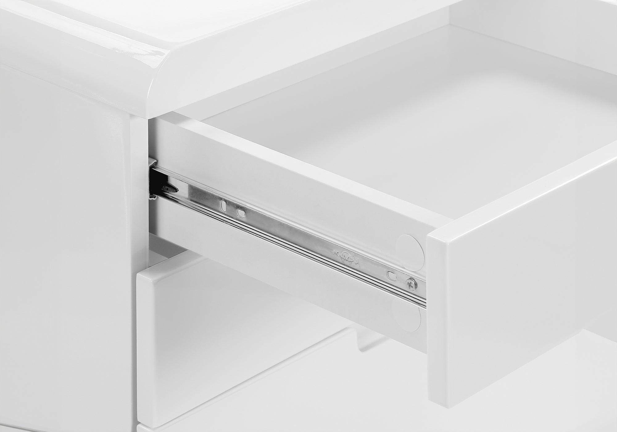 CLASSEUR - 3 TIROIRS / BLANC BRILLANT / ROULETTES ( Meuble Mtl )