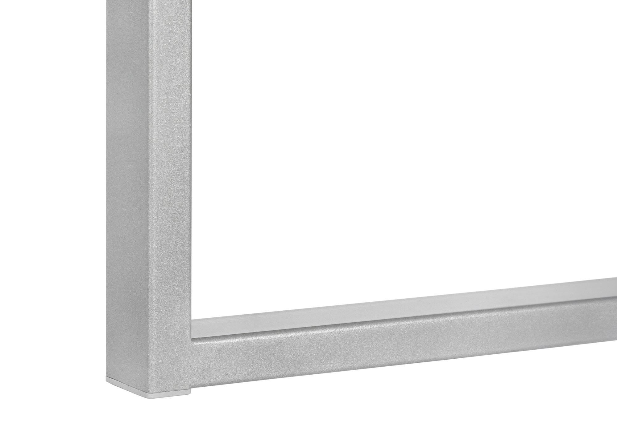BUREAU D'ORDINATEUR - 60"L / BÉTON / COIN G/D METAL ARGENT ( Meuble Mtl )