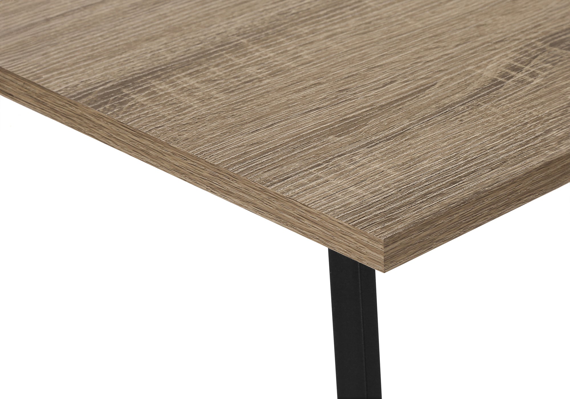BUREAU D'ORDINATEUR - 48"L / DESSUS TAUPE FONCE / COIN METAL NOIR  ( Meuble Mtl )