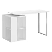 BUREAU D'ORDINATEUR - 55"L / BLANC ORIENTATION GAUCHE OU DROITE ( Meuble Mtl )