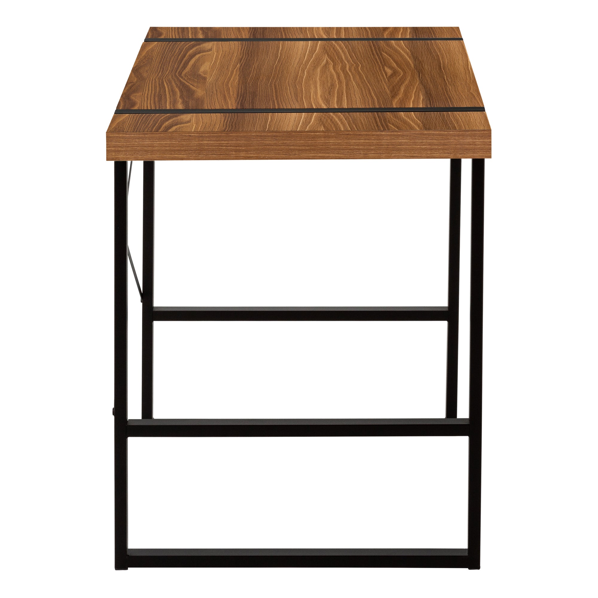 BUREAU D'ORDINATEUR - 48"L / NOYER / METAL NOIR ( Meuble Mtl )