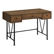 BUREAU D'ORDINATEUR - 48"L / NOYER / METAL NOIR ( Meuble Mtl )