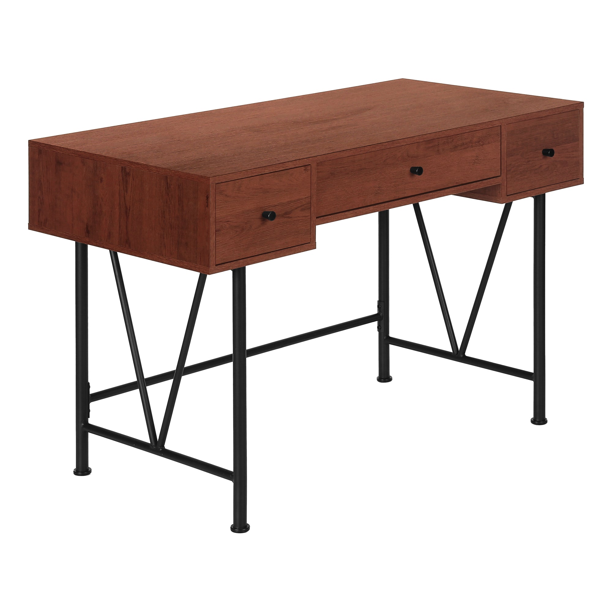 BUREAU D'ORDINATEUR - 48"L / CERISE / METAL NOIR ( Meuble Mtl )