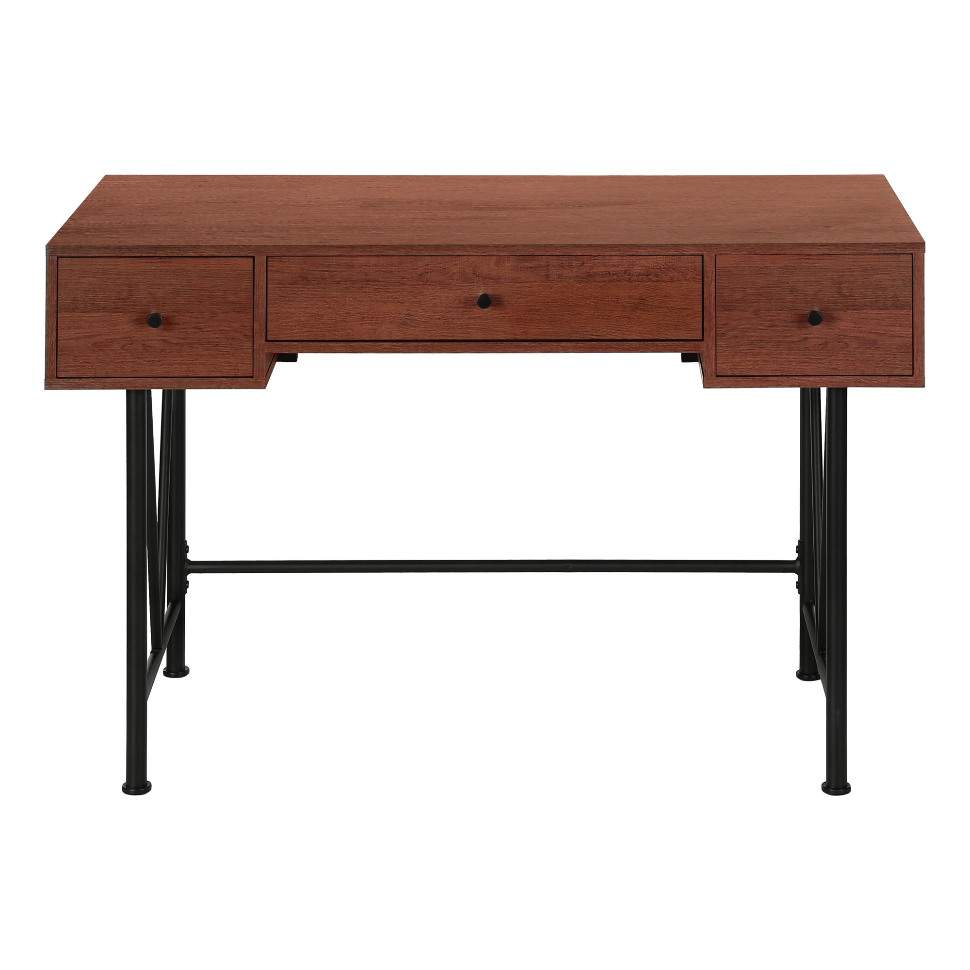 BUREAU D'ORDINATEUR - 48"L / CERISE / METAL NOIR ( Meuble Mtl )