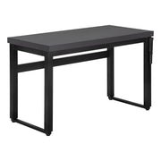 BUREAU D'ORDINATEUR - 48"L / GRIS MODERNE / HAUTEUR AJUSTABLE/ NOIR