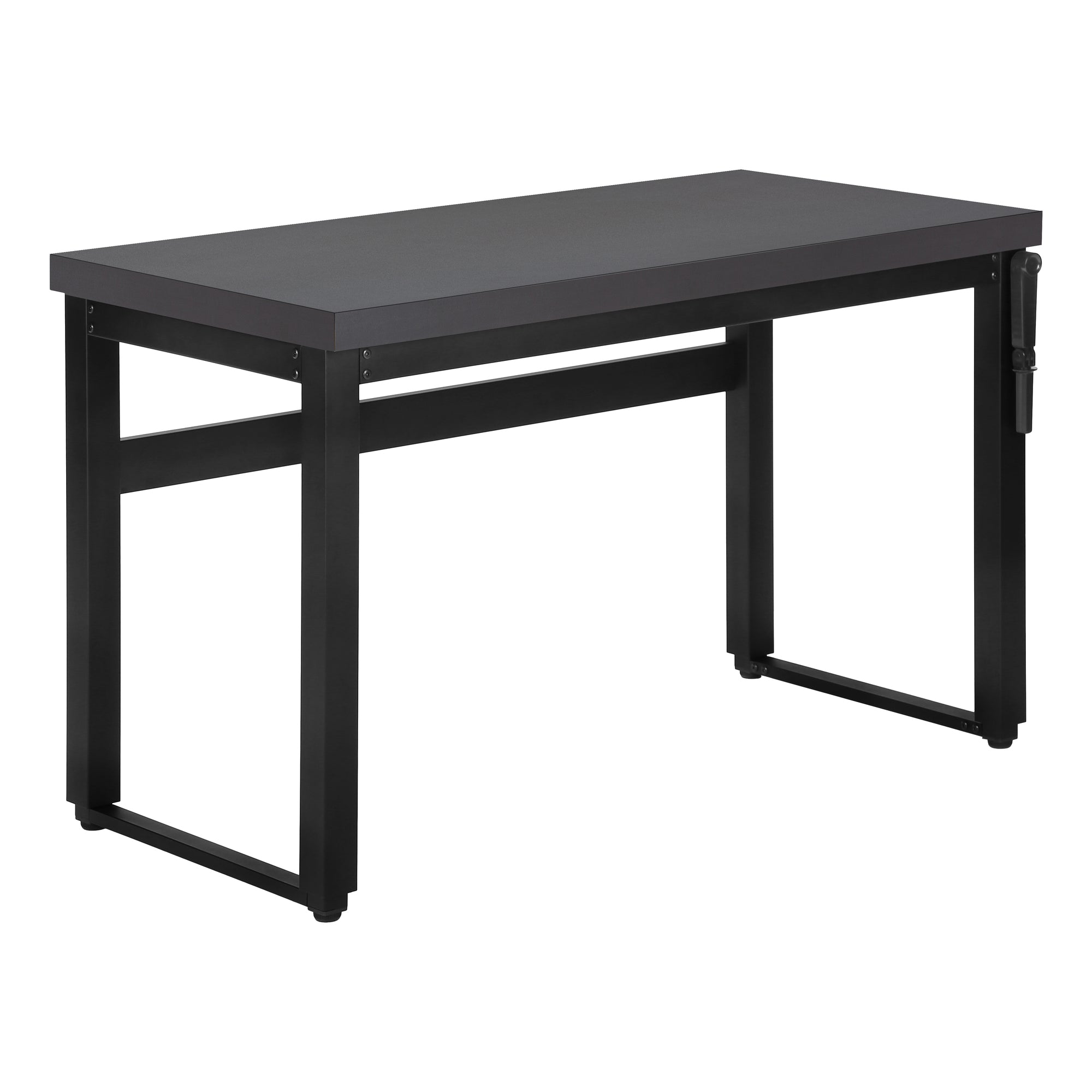 BUREAU D'ORDINATEUR - 48"L / GRIS MODERNE / HAUTEUR AJUSTABLE/ NOIR