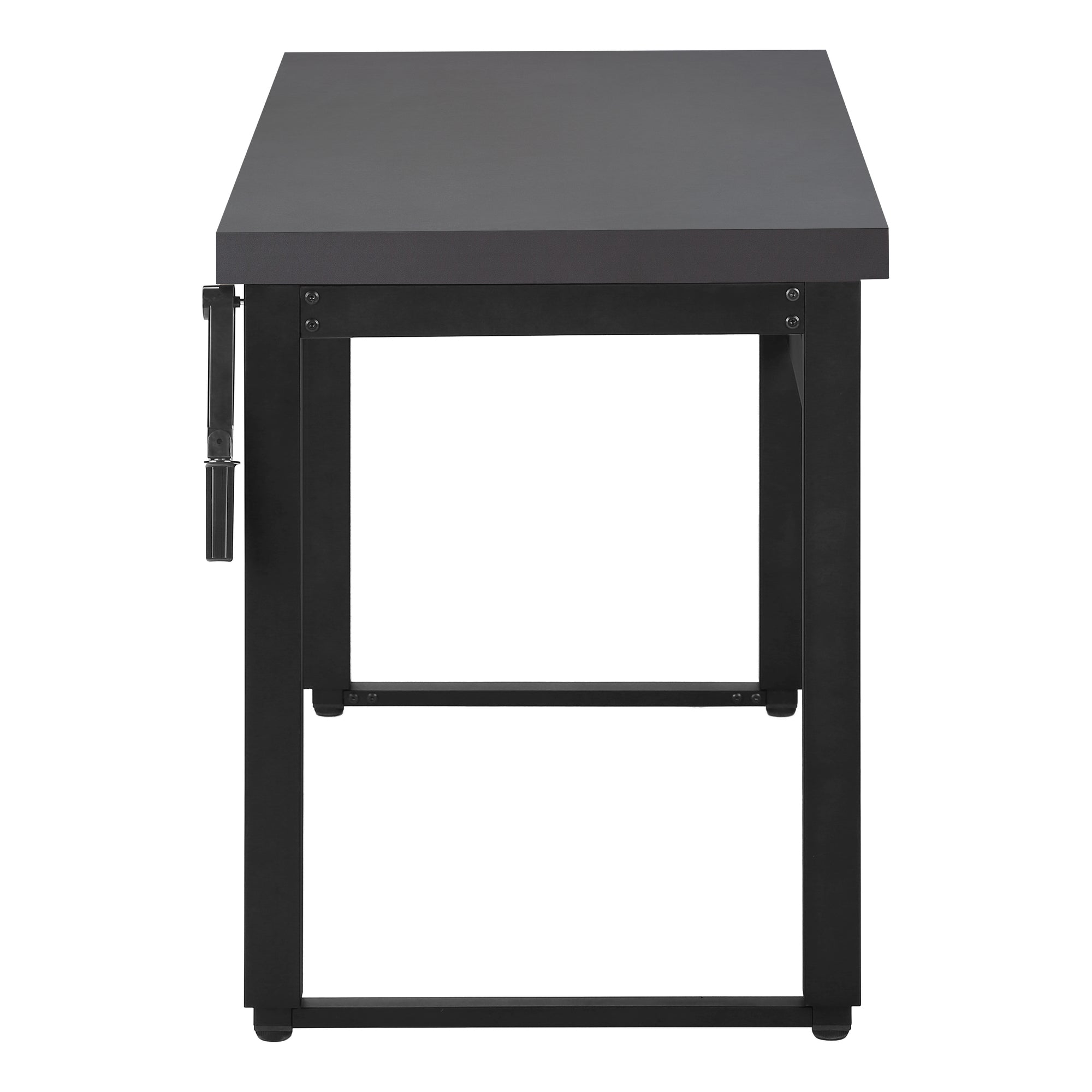 BUREAU D'ORDINATEUR - 48"L / GRIS MODERNE / HAUTEUR AJUSTABLE/ NOIR