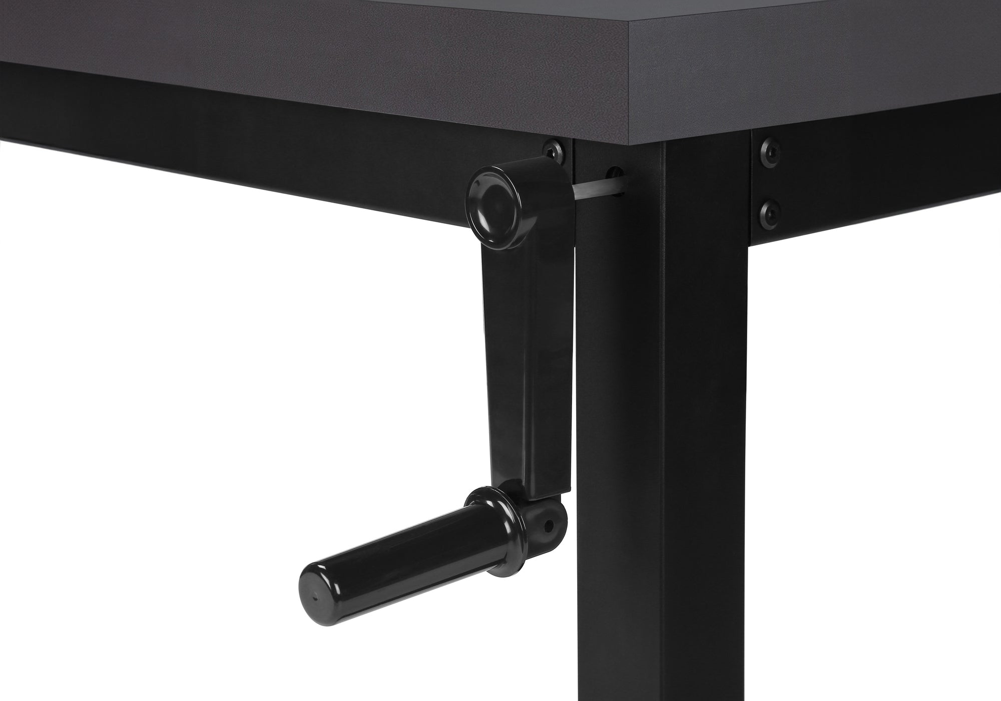 BUREAU D'ORDINATEUR - 48"L / GRIS MODERNE / HAUTEUR AJUSTABLE/ NOIR