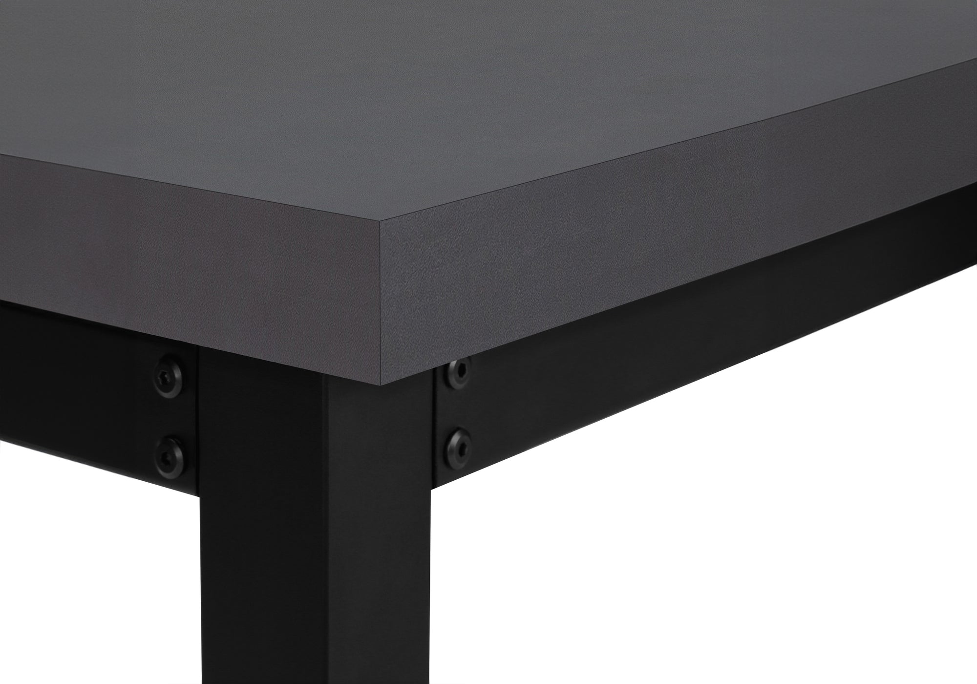 BUREAU D'ORDINATEUR - 48"L / GRIS MODERNE / HAUTEUR AJUSTABLE/ NOIR